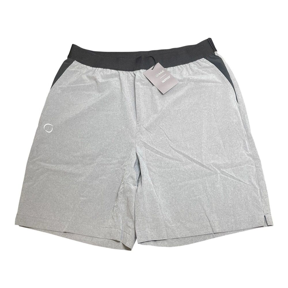 NWT OHMME Warrior I Mens Gray Yoga Shorts Breathable Antibacterial NEW XL